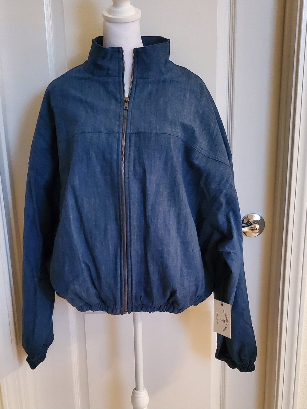 Electric & Rose Indigo Zip-Front Bomber Jacket